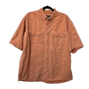 RedHead Men's Casual Button Down Shirt - Rust Orange